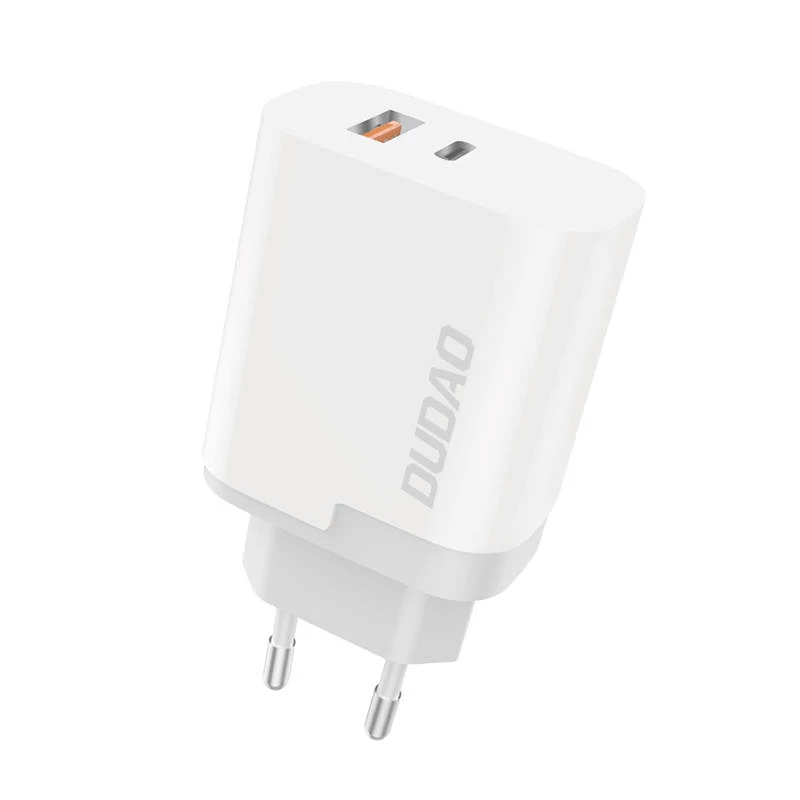 Dudao A6XSEU USB + USB-C nabíjačka QC3.0 PD 22,5 W (biela)