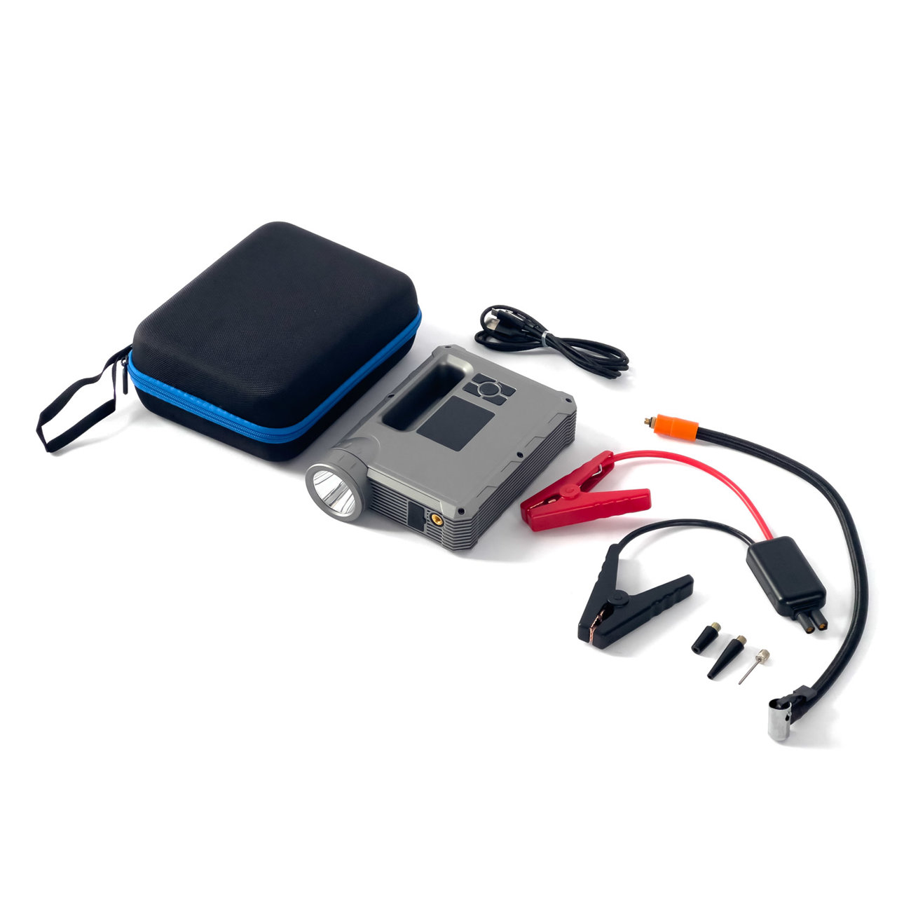 Choetech jump starter kompresszorral, powerbank 8000mAh, LED zseblámpa fekete (TC0017)