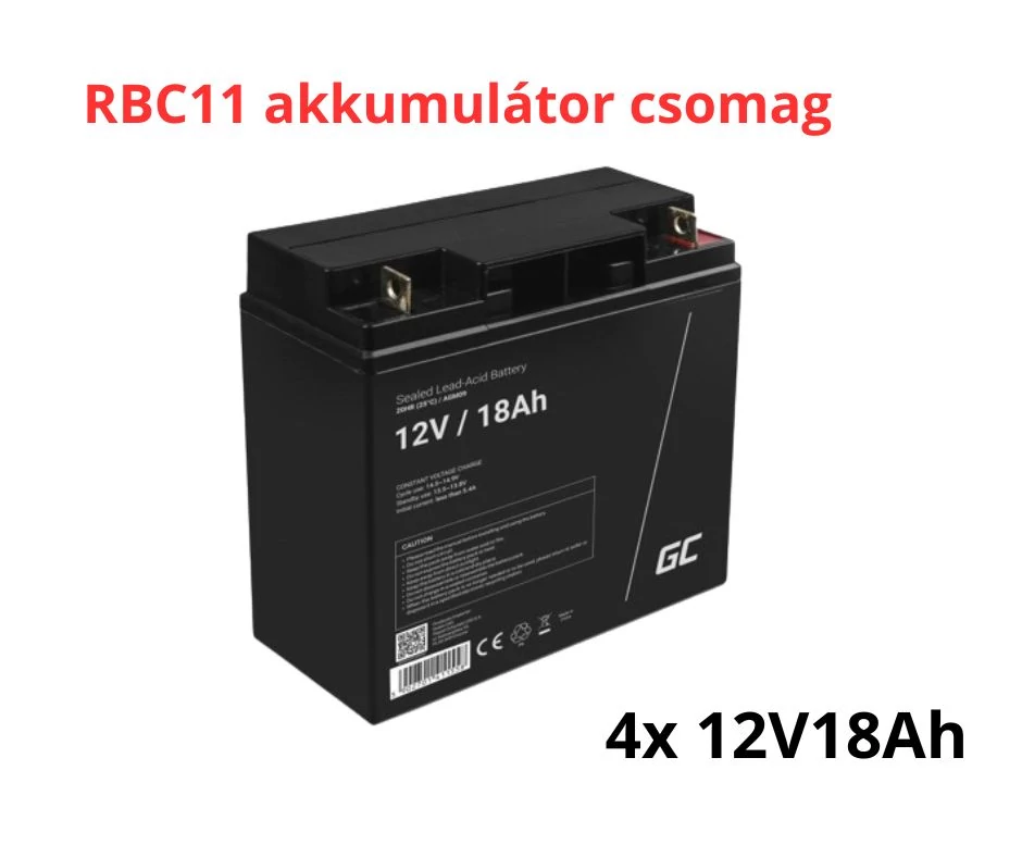 APC RBC11 helyettesítő akkumulátor csomag (4x 12V 18Ah)