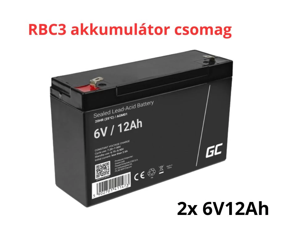 APC RBC3 helyettesítő akkumulátor csomag (2x 6V 12Ah)