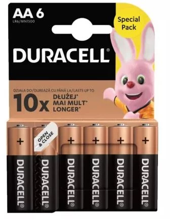 Alkalická batéria Duracell Basic AA MN1500 (LR6) bl/6