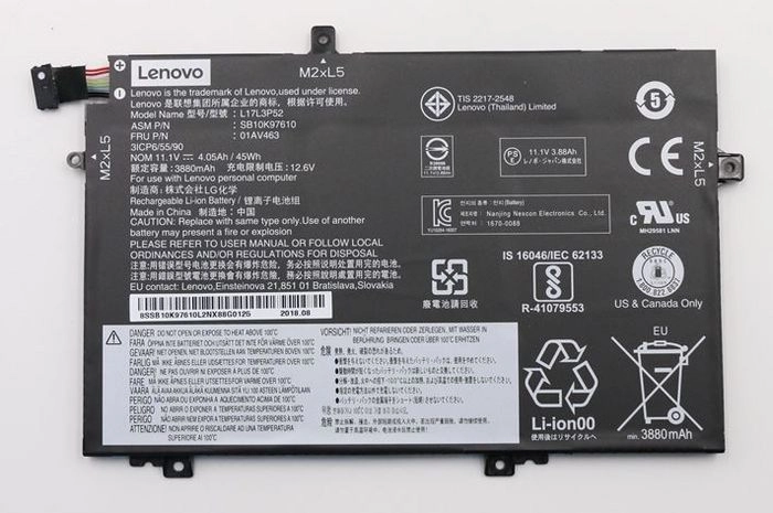 Lenovo 5B10W13896 Gyári Akkumulátor Belső 3C 45WH LI