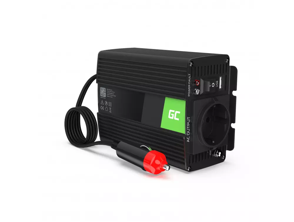 Green Cell Autós Inverter 12V-ról 230V-ra feszültségátalakító (feszültség növelő) 150W/300W