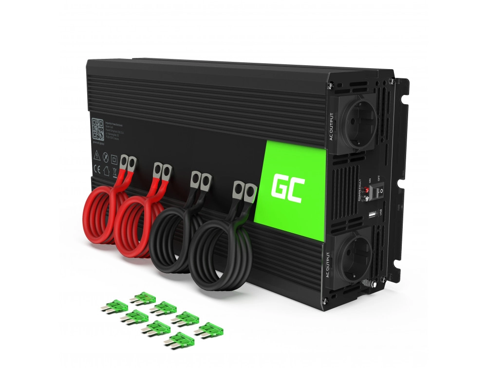 Green Cell Autós Inverter 12V-ról 220V-ra feszültségátalakító (feszültség növelő) 2000W/4000W