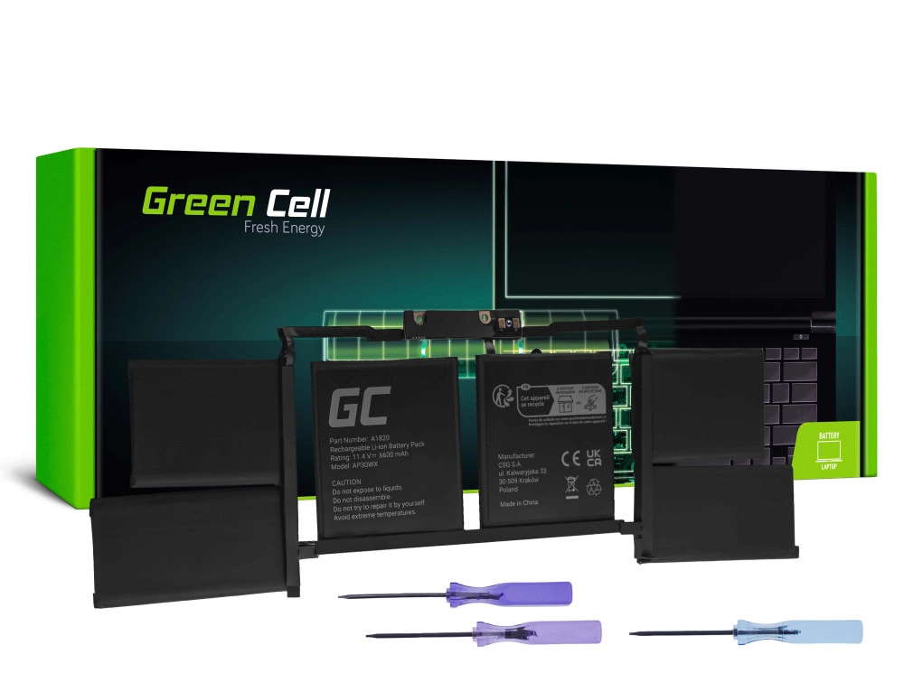 Green Cell Laptop battery A1820, Apple MacBook Pro 15 A1707 (2016, 2017)