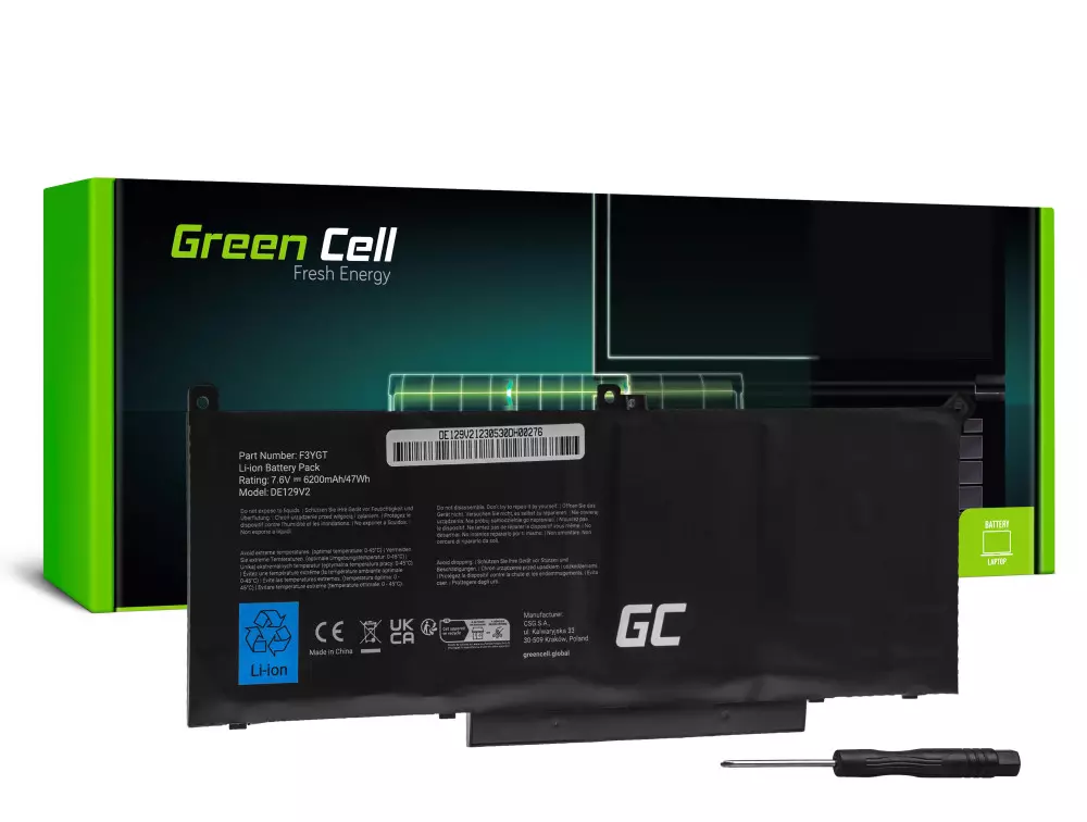 Green Cell Pro Laptop akkumulátor F3YGT, Dell Latitude 7280 7290 7380 7390 7480 7490