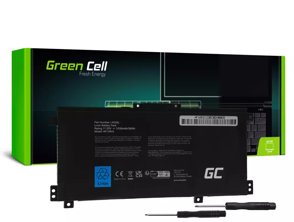 Green Cell Laptop akkumulátor LK03XL,  HP Envy x360 15-BP 15-BP000 15-BP100 15-CN 17-AE 17-BW
