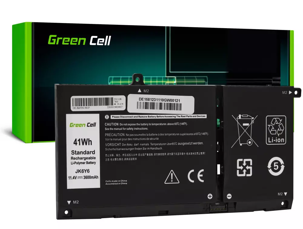 Green Cell Pro Laptop akkumulátor YRDD6 , 1VX1H, Dell Latitude 3510 Inspiron 5501 5301 5505 5401 5402 5502