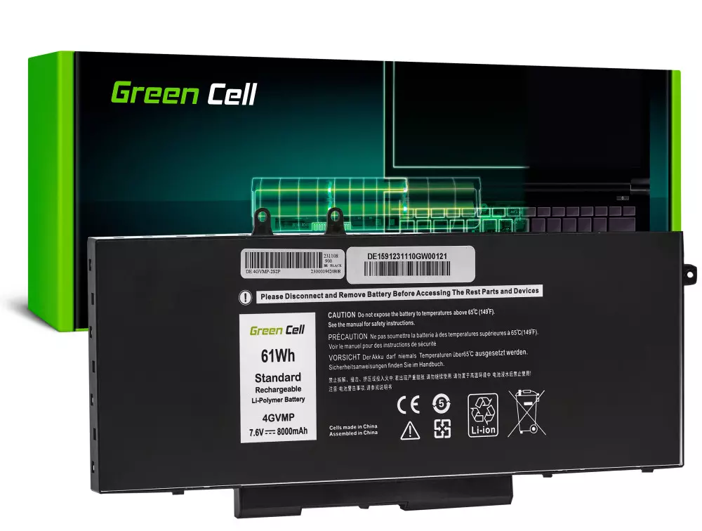 Green Cell Pro Laptop akkumulátor 4GVMP,  Dell Latitude 5400 5410 5500 5510 Precision 3540 3550