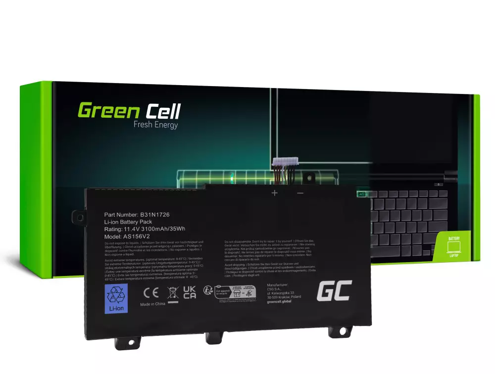 Green Cell Laptop akkumulátor B31N1726, Asus TUF Gaming FX504 FX504G FX505 FX505D FX505G A15 FA506 A17 FA706