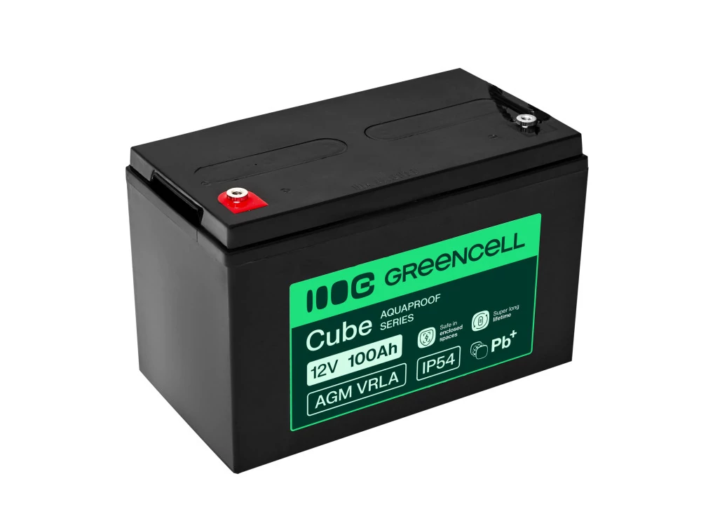 Greencell AGM VRLA 12V 100Ah maintenance-free battery for UPS, scales, camper (332x175x220mm)
