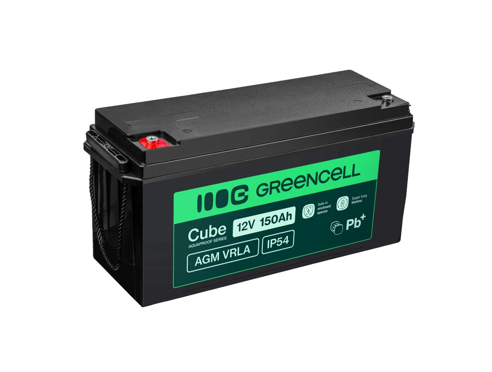Green Cell Cube AGM VRLA IP54 12V 150Ah bezúdržbová batéria pre karavany, fotovoltaiku, solárne panely, lode