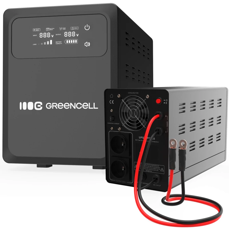 Green Cell Nepretržitý zdroj napájania UPS 800VA 500W s LCD displejom PowerCore 12 VDC