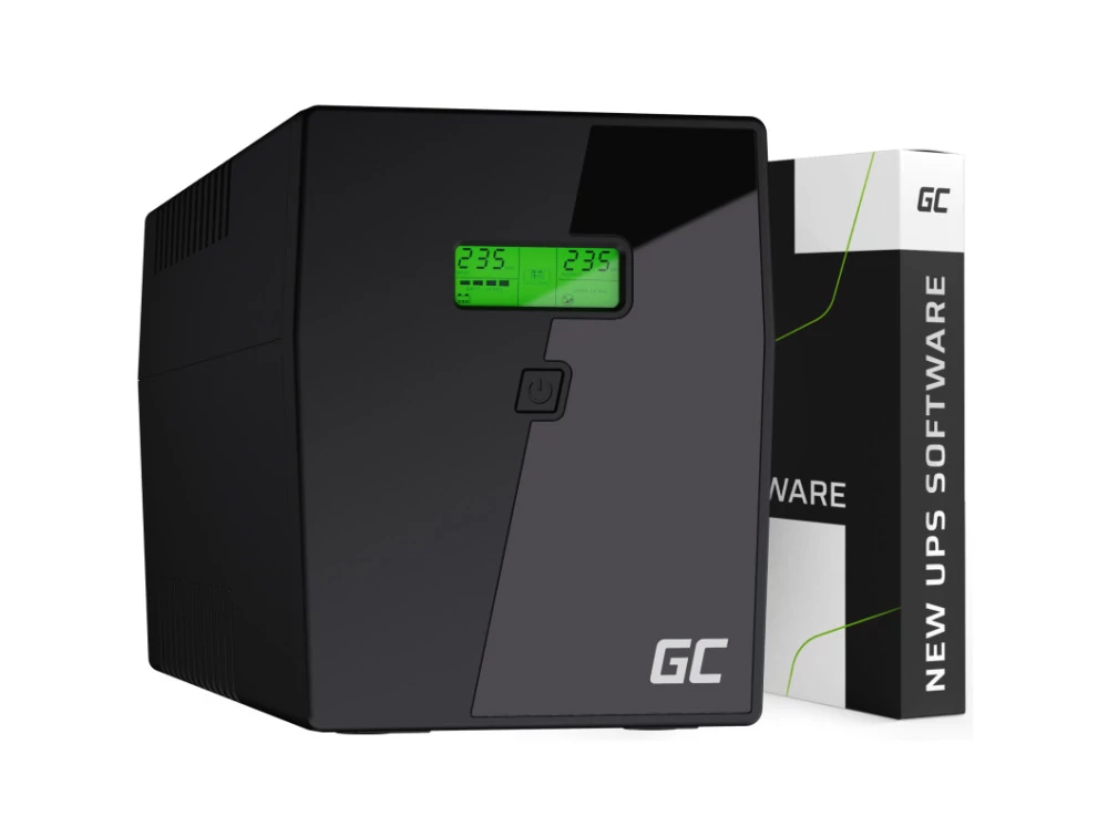 Green Cell UPS Szünetmentes tápegység 2000VA 1200W LCD kijelzővel 6x IEC