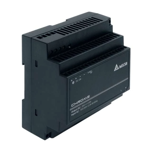 Zdroj DELTA DRC-24V100W1AZ, Delta DIN lišta 24V/3,8A, CHROME, , II klasa ochronności