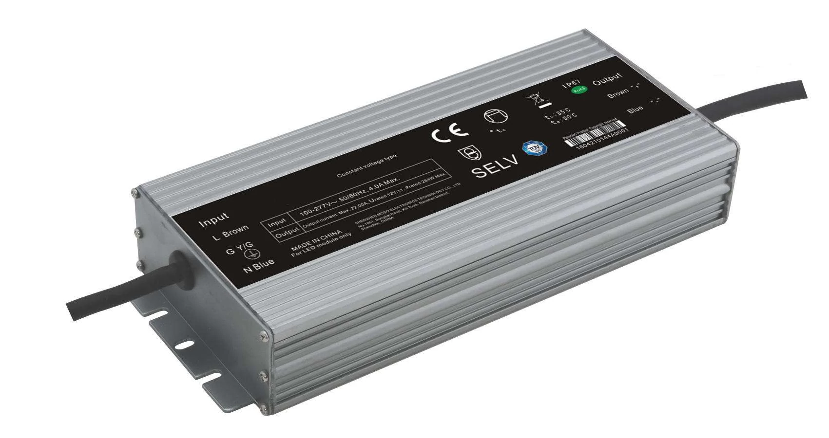 GLP GLSV-320B024, napájací zdroj GLP: 320 W: 24 V / 13,33 A, CV, kovové puzdro, obdĺžnikový