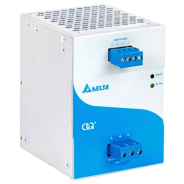 Napájací zdroj DELTA DRP048V240W1BN, montáž na DIN lištu Delta 48V/5A, CLIQ II, vysoká účinnosť