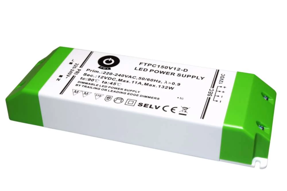 Napájací zdroj POS FTPC150V12-D, ovládač POS LED 12V/11A 48-132W CV, plastové puzdro, stmievanie TRIAC/ELV AC