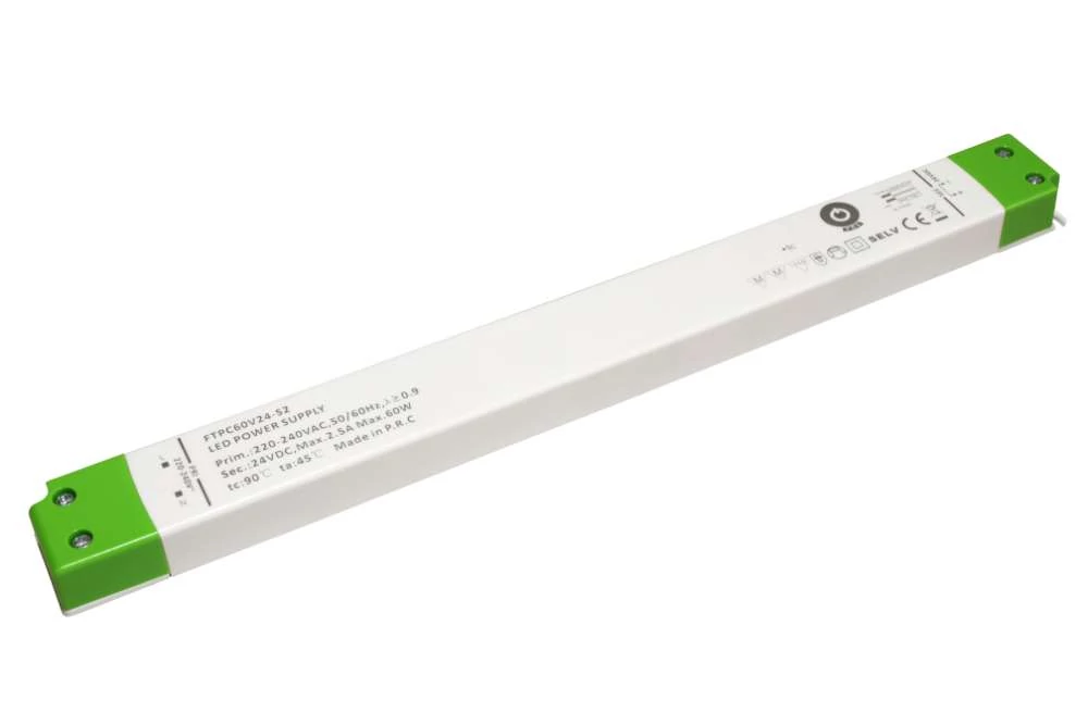 Napájací zdroj POS FTPC60V24-S2, ovládač POS LED 24V/2,5A CV, tenké plastové puzdro, séria SSLVF