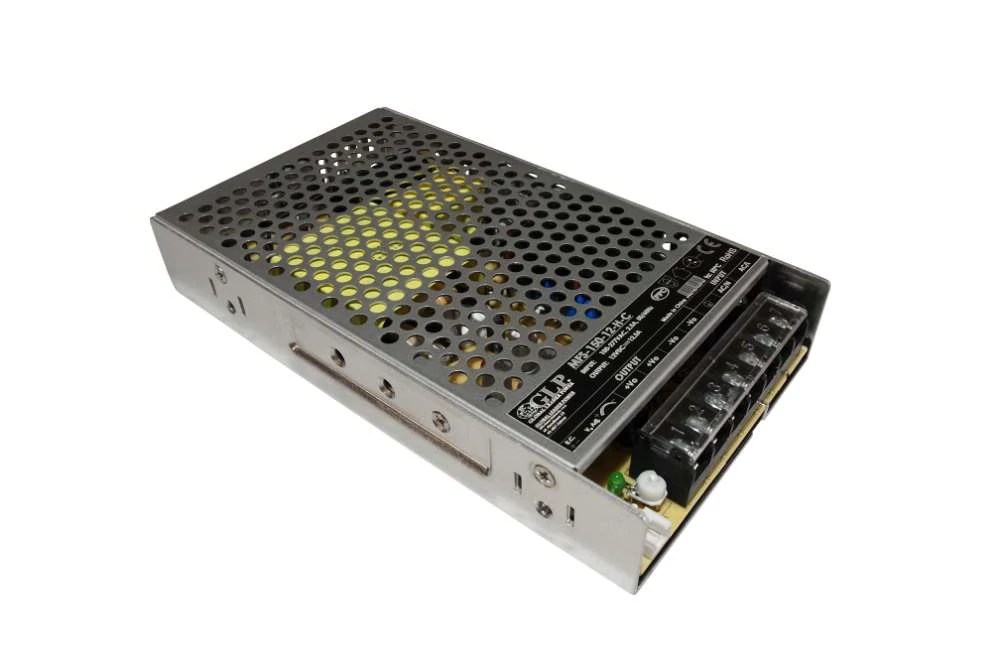 GLP MFS-150-12-HC, GLP: Zapuzdrený napájací zdroj 12V/12,5A/150W, PFC, Uin = 85-305VAC / 120-430VDC, Kryt pre svorkovnicu