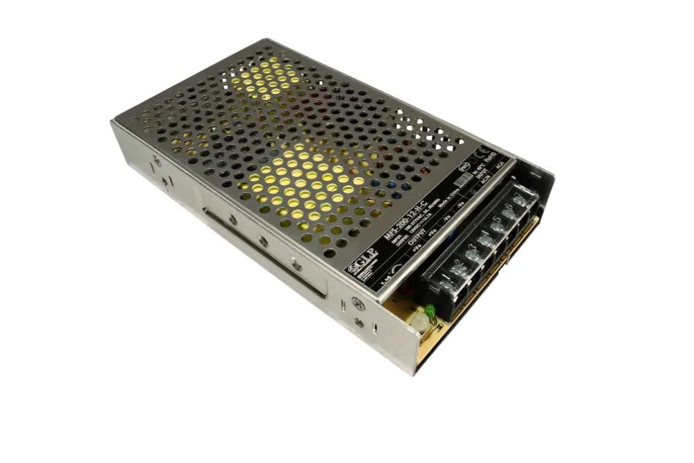 GLP MFS-200-15-HC, GLP: Zapuzdrený napájací zdroj 15 V/13,4 A/201 W, PFC, Uin = 85 – 305 V AC / 120 – 430 V DC, Kryt pre svorkovnicu