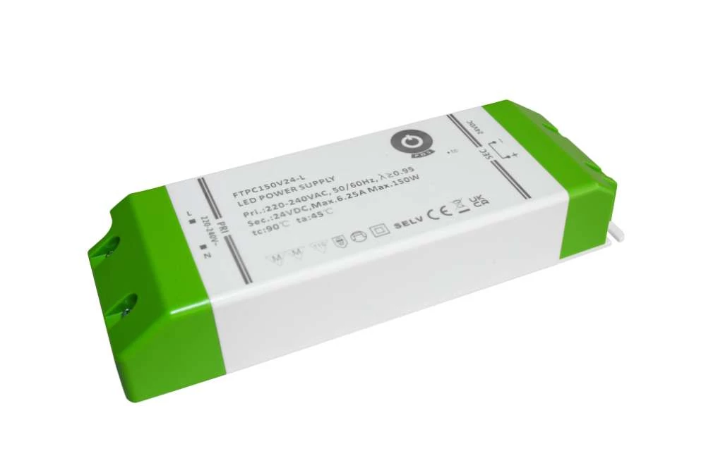 Napájací zdroj POS FTPC150V24-L, ovládač POS LED 24V/6,25A (150W) CV, kompaktné plastové puzdro, séria SSVL