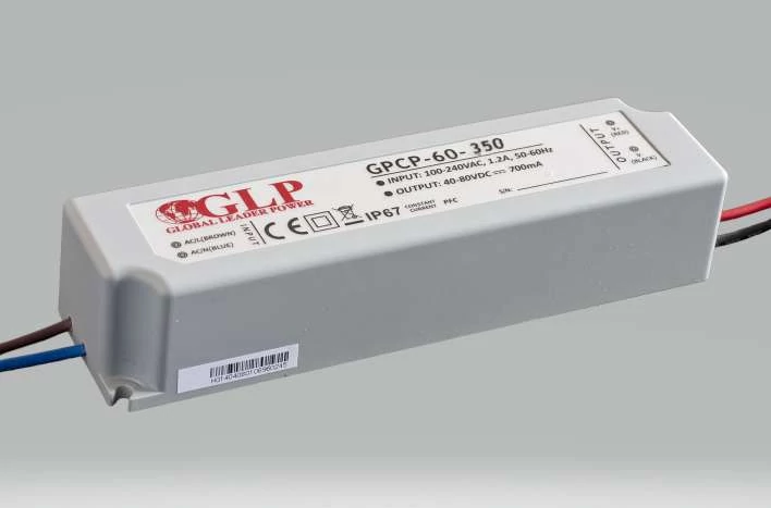 Napájací zdroj GLP GPCP-60-350, napäťový ovládač 350mA/78-130V, CC, PFC, plastový krytie IP67
