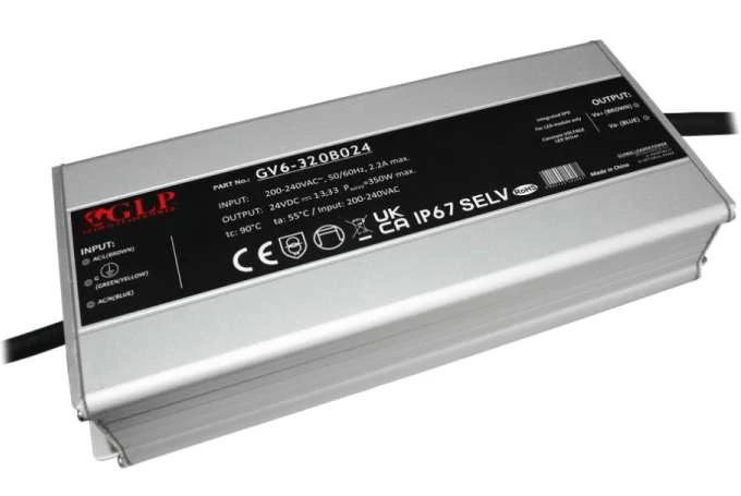 GLP GV6-320B024, napájací zdroj GLP 320W: 24V/13,33A, CV, kovové puzdro, obdĺžnikový