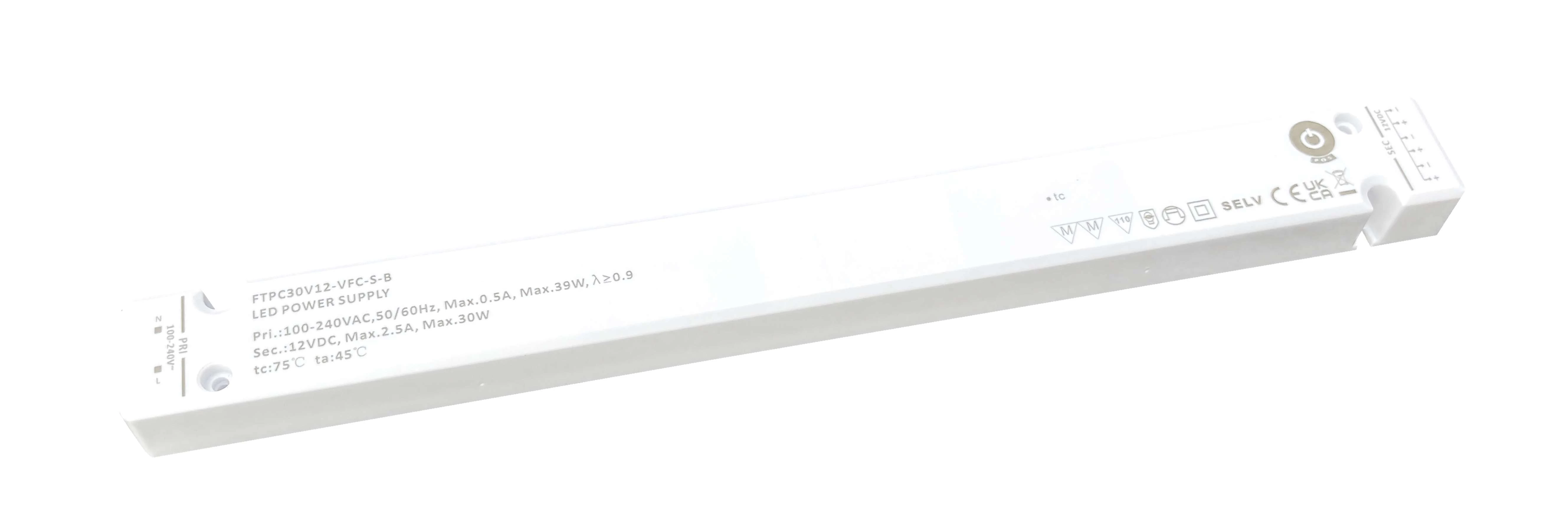 Napájací zdroj POS FTPC30V12-VFC-SB, ovládač POS LED 12V/2,5A vstupná pätica C8; výstup: konektory; vstavané konektory, zástrčka L813/L815...