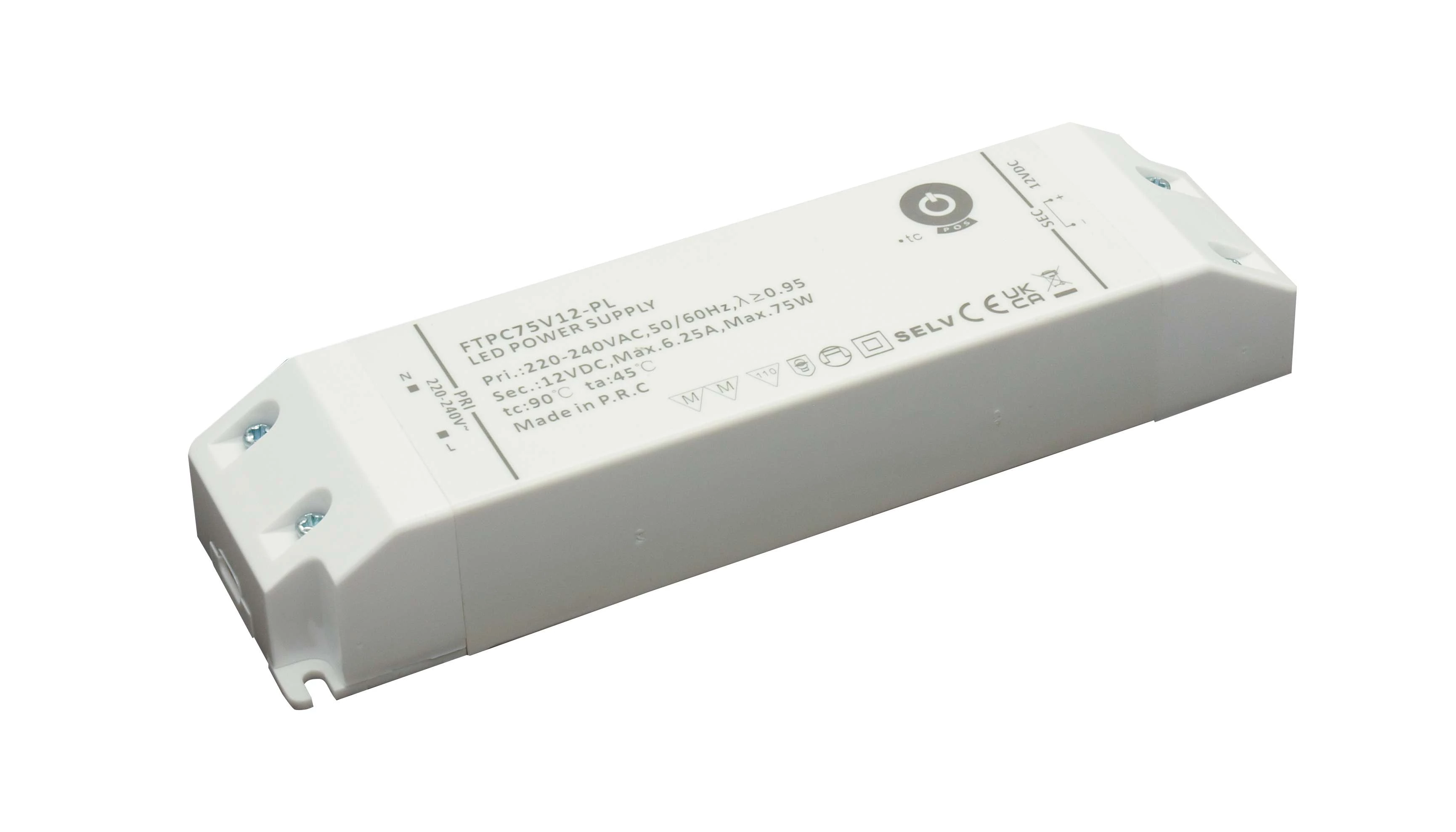 Napájací zdroj POS FTPC75V12-PL, ovládač POS LED 12V/6,25A CV, v plastovom puzdre