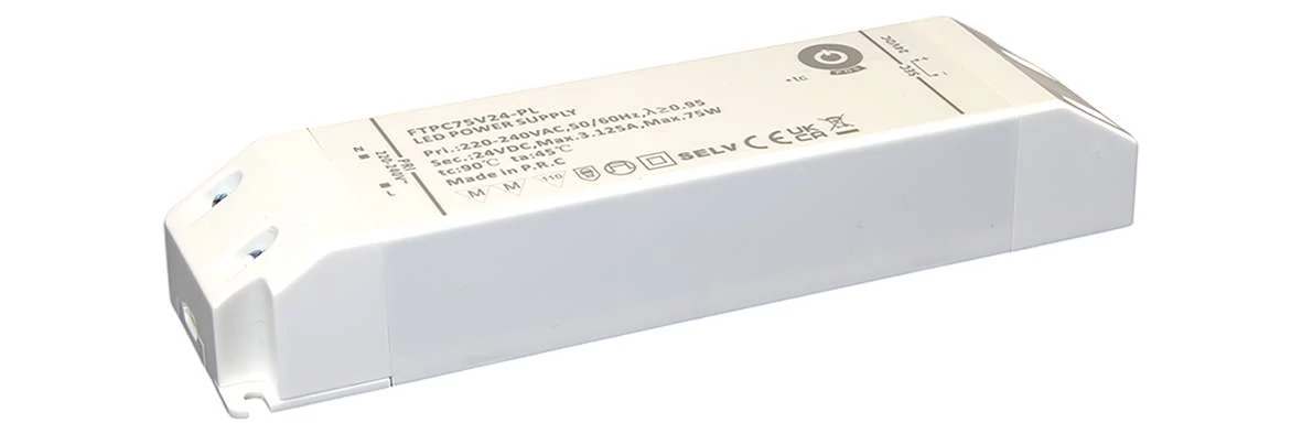 Napájací zdroj POS FTPC75V24-PL, ovládač POS LED 24V/3,12A CV, v plastovej krabičke