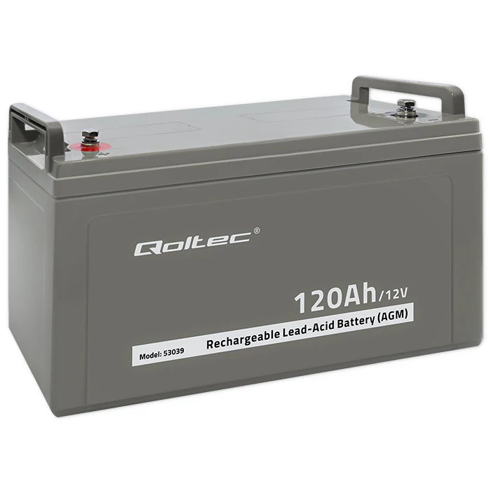 Qoltec AGM batéria | 12V | 120Ah | 35,2 kg | Bezúdržbový | PV, UPS, RV, čln