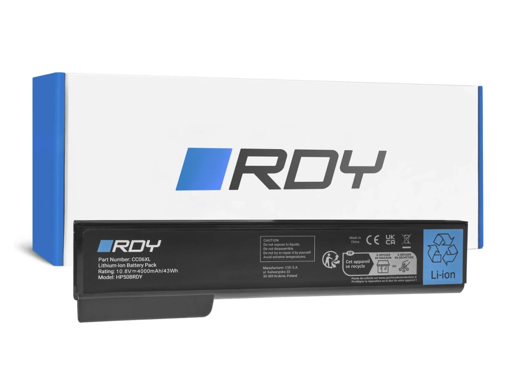 Batéria RDY CC06 CC06XL pre HP EliteBook 8460p 8460w 8470p 8470w 8560p 8570p ProBook 6360b 6460b