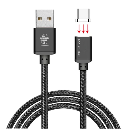 SAATCHITECH Mágneses USB C kábel fekete