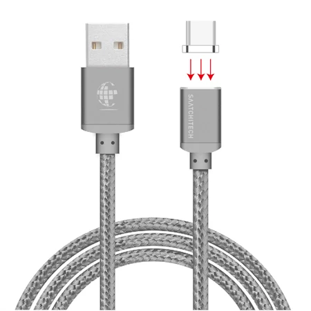 SAATCHITECH Magnetický kábel USB C strieborný