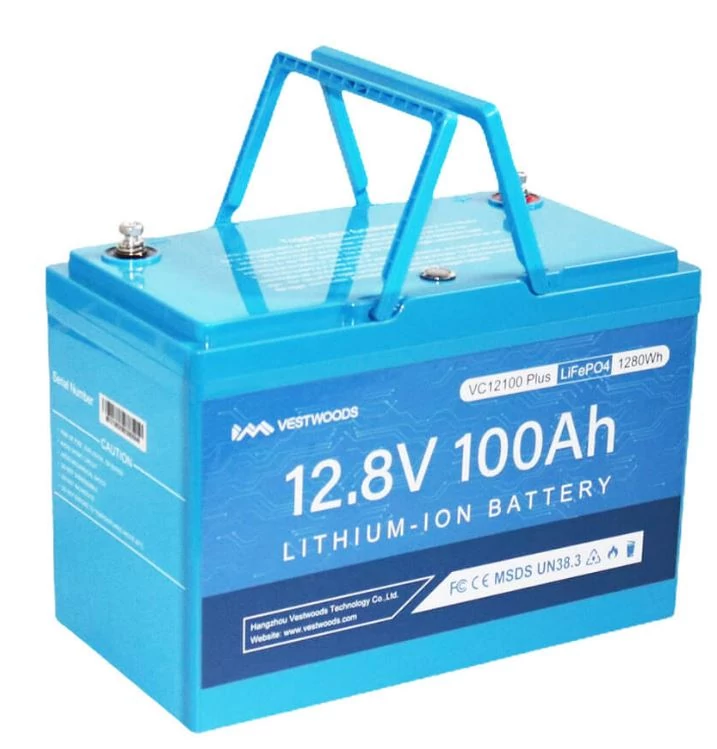 Vestwoods LiFePO4 Battery 12V 12.8V 100Ah for photovoltaic system, campers and boats