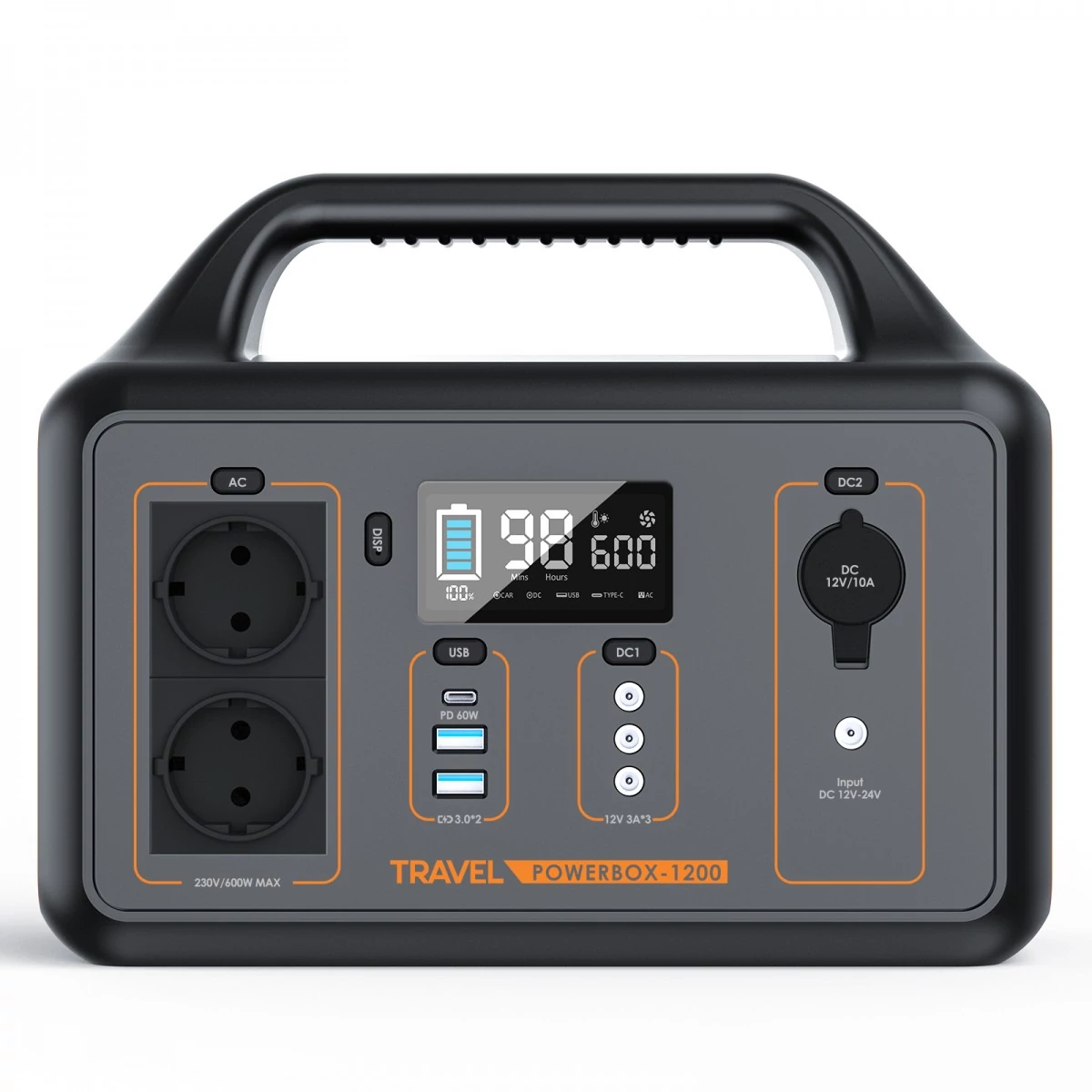 Volt Polska TRAVEL POWERBOX 1200 portable power station (600W, 560Wh, 26Ah/21.6V)