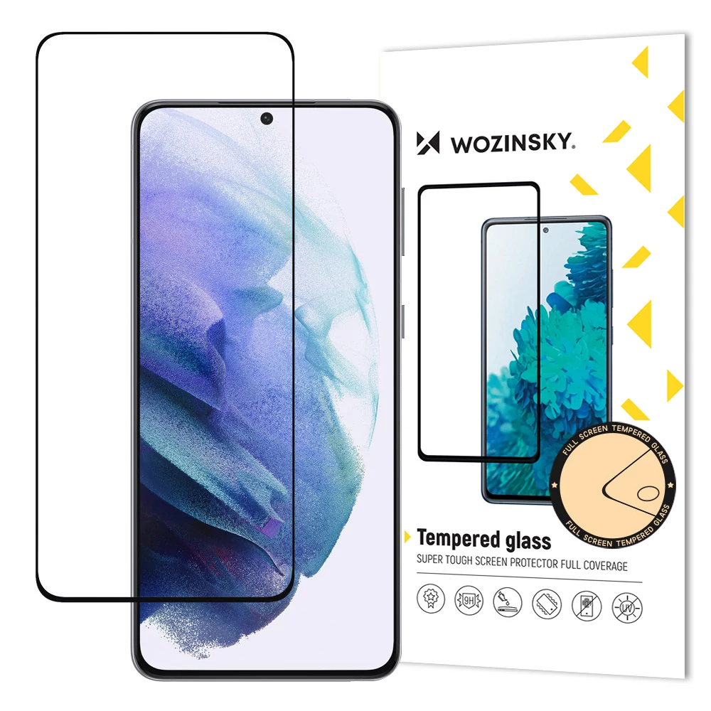 Wozinsky 3D Edzett üveg képernyővédő Samsung Galaxy S21+ Plus 5G Fekete kerettel