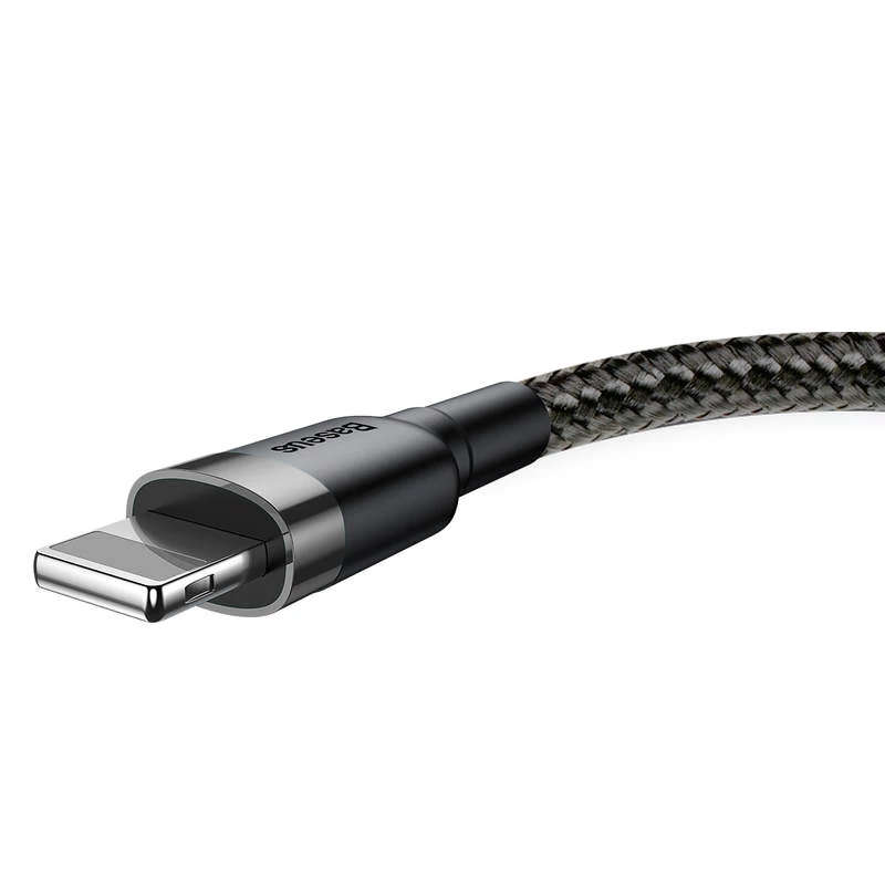 Baseus Lightning Cafule iPhone dátový a nabíjací kábel 1,5A 2m sivý čierny (CALKLF-CG1)
