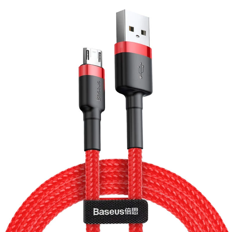 Dátový a nabíjací kábel Baseus Micro USB Cafule 2,4 A 1 m červený červený (CAMKLF-B09)