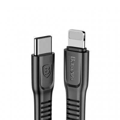 Baseus Lightning to Type-C USB C Tough series Rugalmas iPhone Adat- és töltőkábel 1m Fekete (CAZYSC-A01)