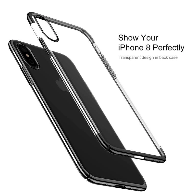 Baseus Glitter iPhone X műanyag védőtok tok – Fekete (WIAPIPHX-DW01)