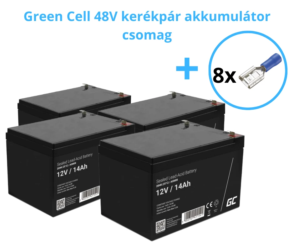 Batéria na bicykel Green Cell 48V 6-DZM-14 (4x12V-14Ah) Pre bicykle s výkonom do 250 W