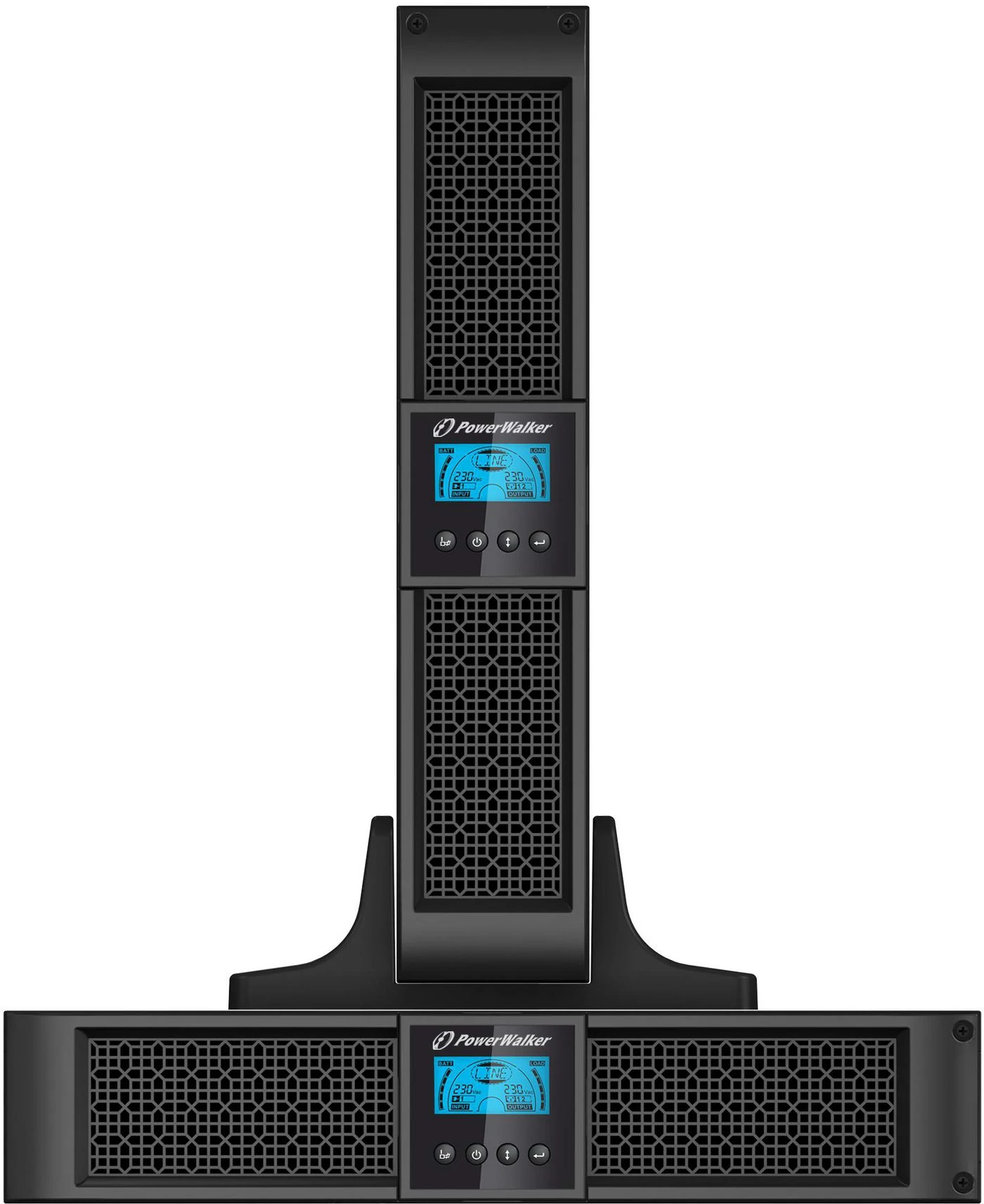 PowerWalker VFI 2000RT LCD, 2000VA/1800W, 120 - 276V AC, 45 - 55/54 - 66Hz, 8x IEC, USB, RS-232