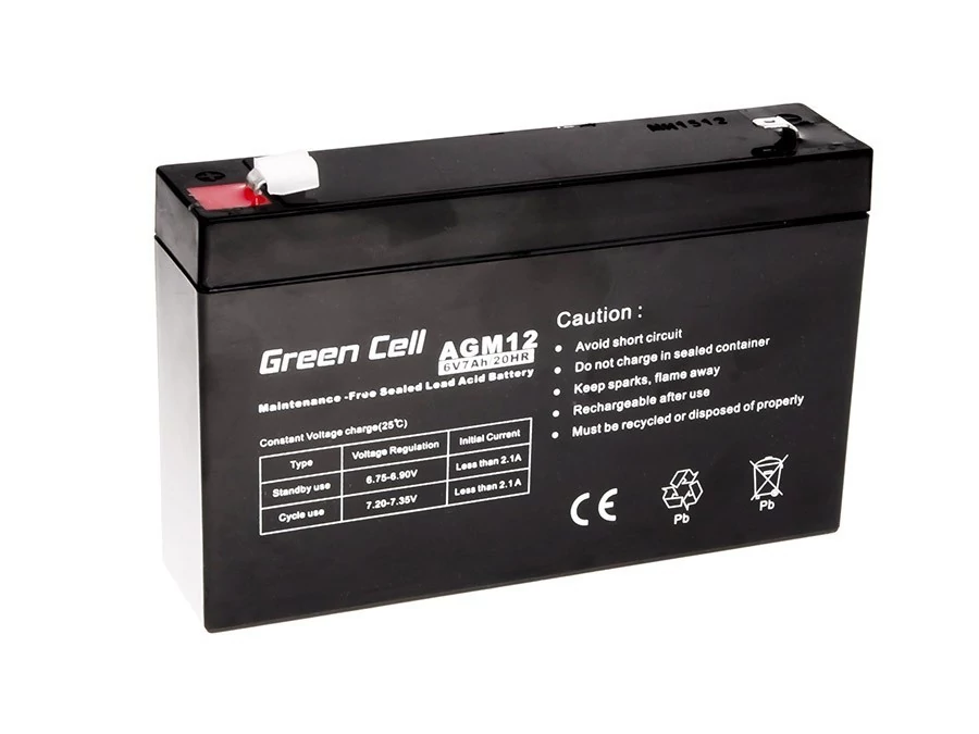 Green Cell AGM Zselés akkumulátor 6V 7Ah