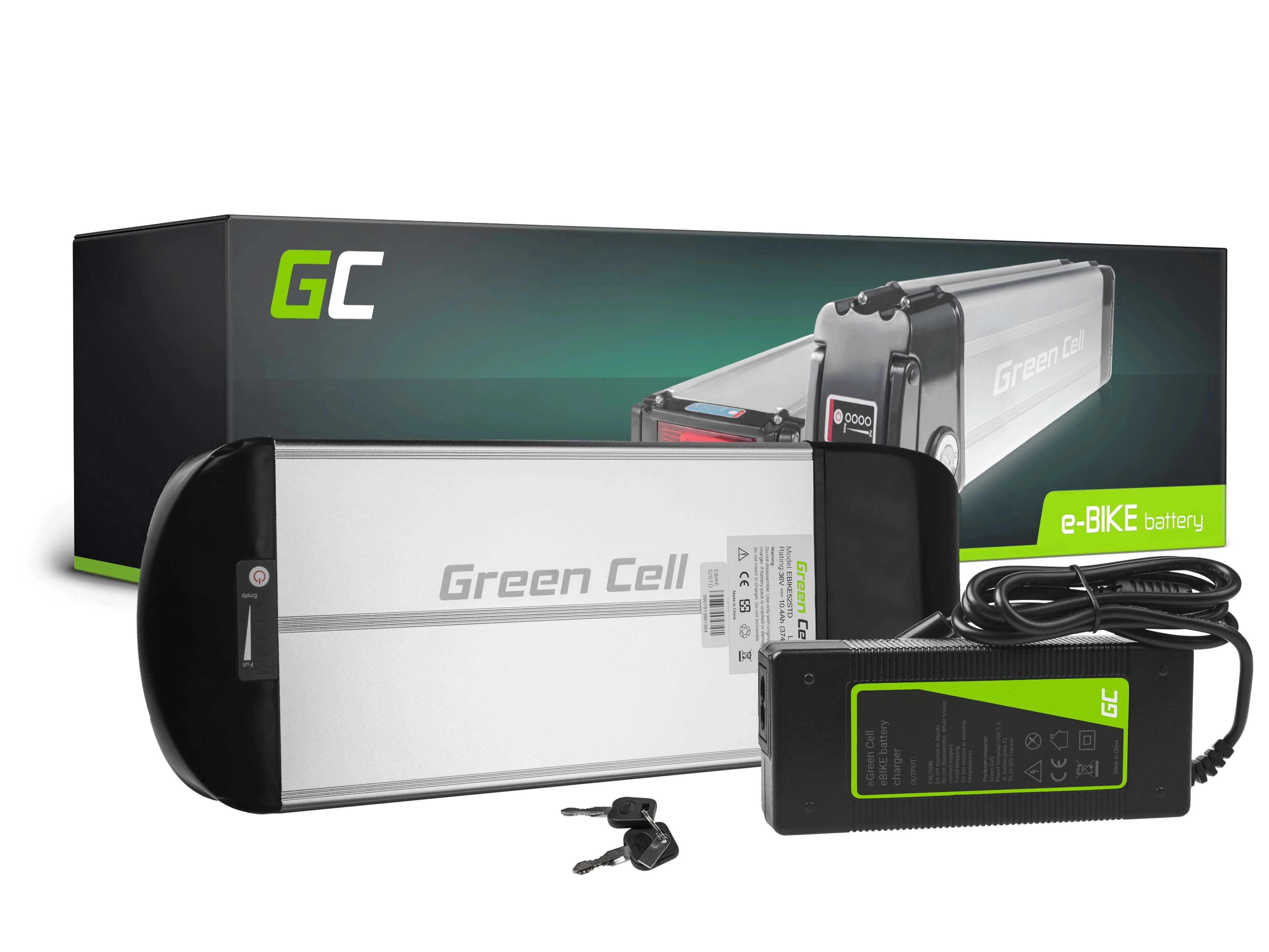 Green Cell Elektromos kerékpár akkumulátor 36V 10Ah Rear Rack E-Bike Pedelec