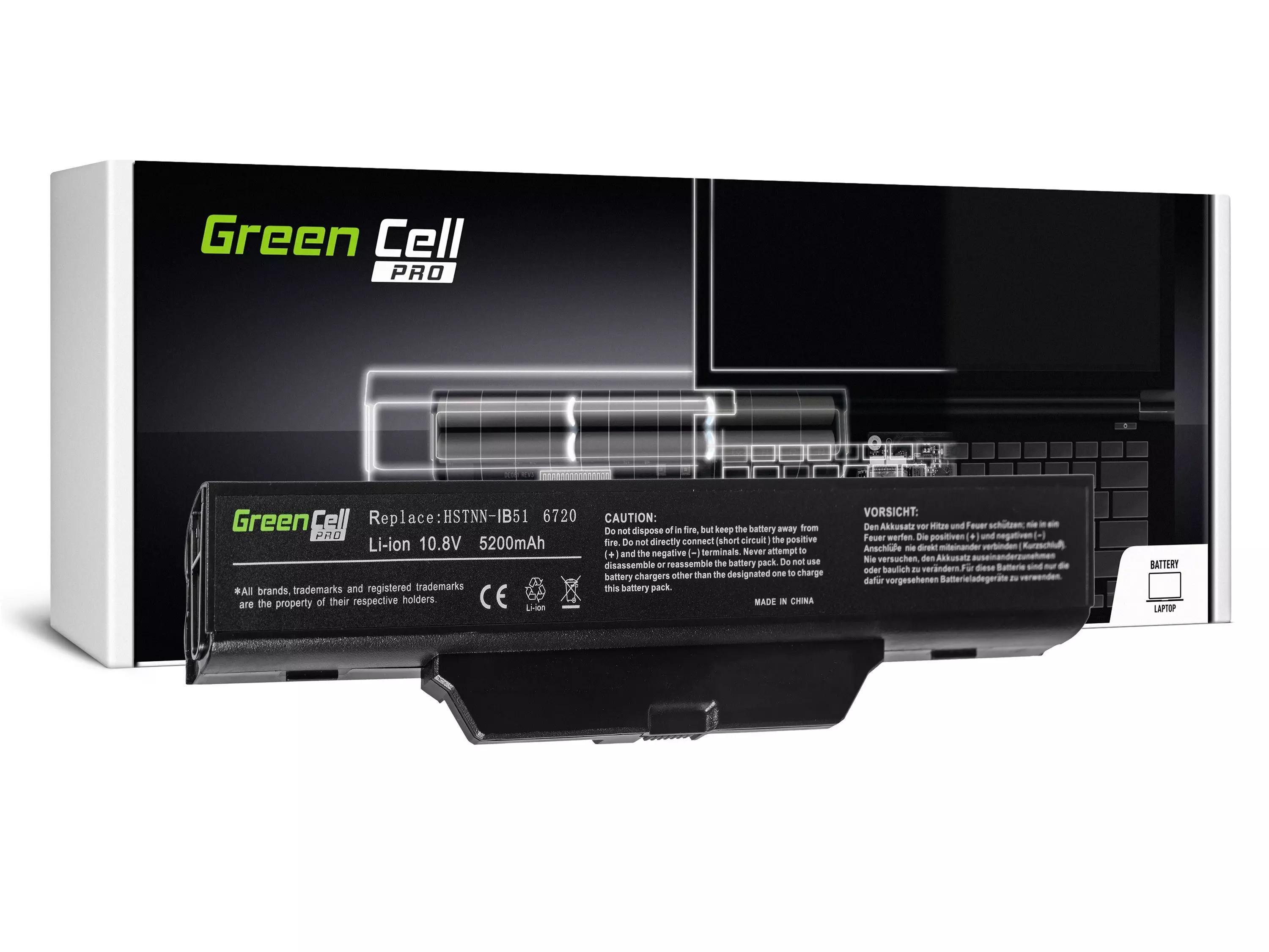Green Cell PRO Battery for HP 550 610 HP Compaq 6720s 6820s / 11,1V 5200mAh