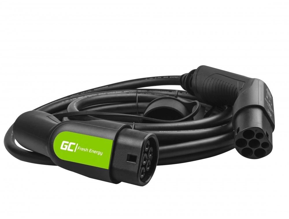 Green Cell Type 2 kábel elektromos autók töltésére (7 m, 11 kW, 16A)