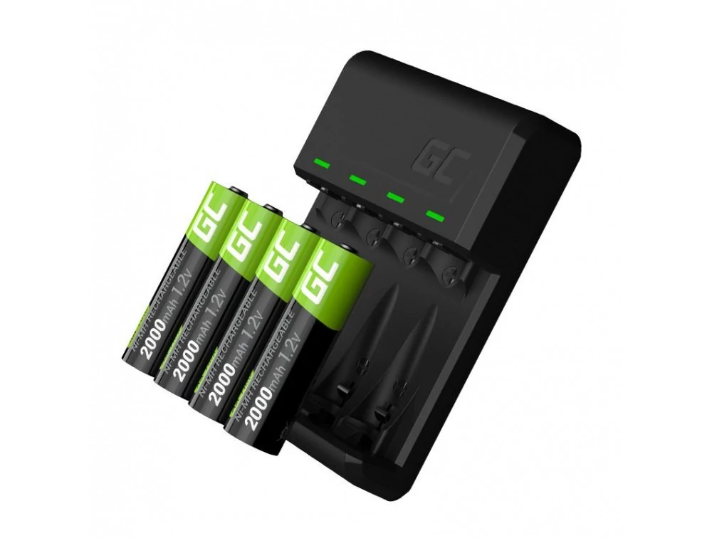 Green Cell GC VitalCharger töltő + 4 db AA 2000mAh Ni-MH tölthető elem