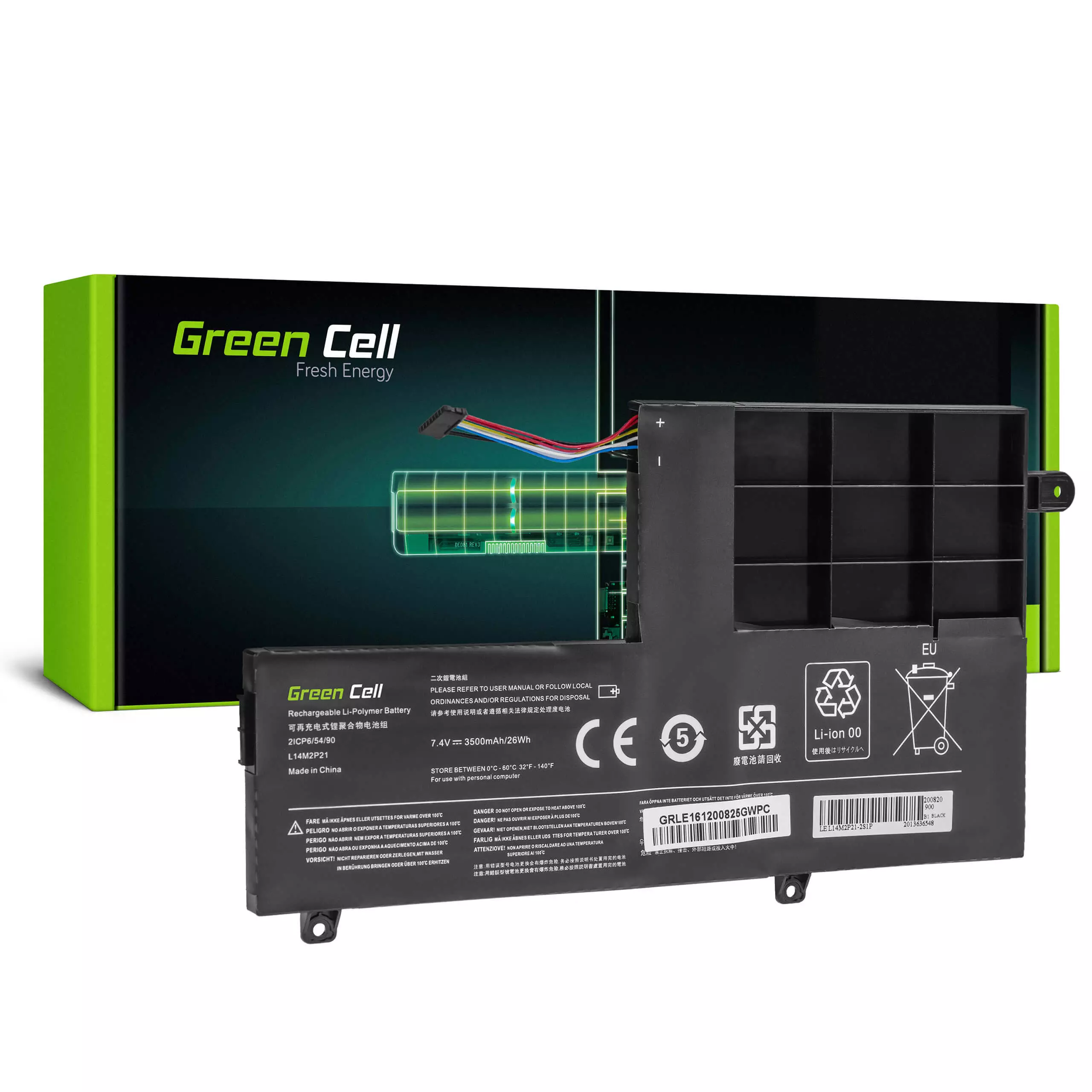 Green Cell Baterie laptop L14L2P21 L14M2P21 Lenovo Yoga 500-14 500-14 500-14IBD 500-14ISK 500-15 500-15IBD 500-15ISK
